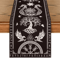 Vintage Viking Raven Linen Table Runner Norse Helm Of Awe Dining Decor 3