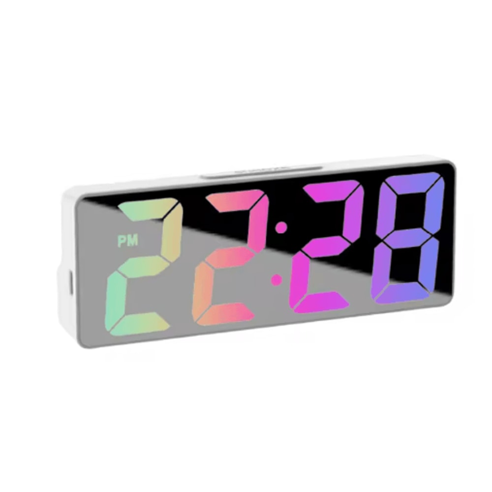 LED Digital Alarm Clock With Temperature Display Adjustable Brightness Bedroom Clock 2