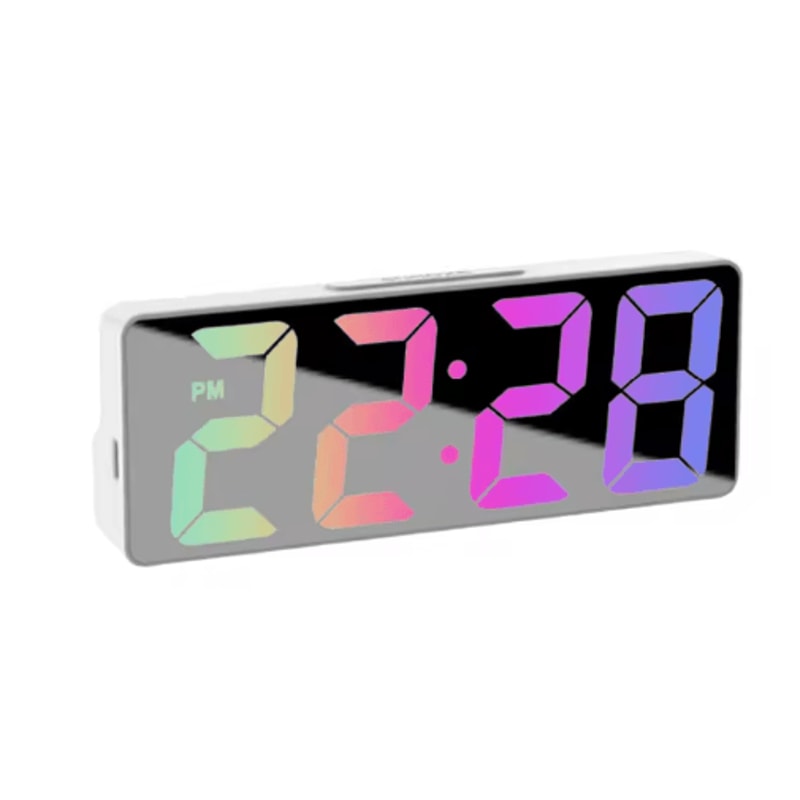 LED Digital Alarm Clock With Temperature Display Adjustable Brightness Bedroom Clock 2