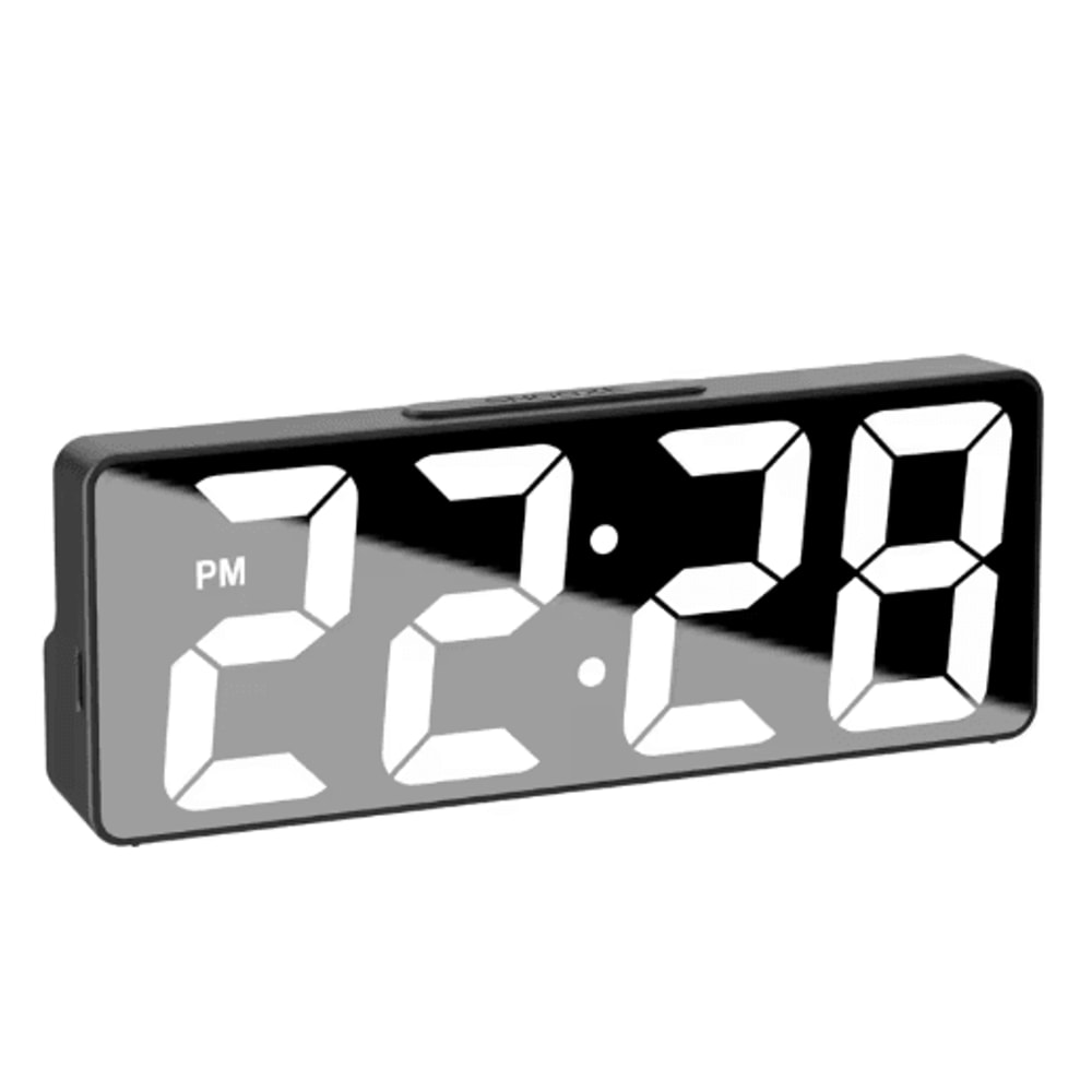 LED Digital Alarm Clock With Temperature Display Adjustable Brightness Bedroom Clock 4