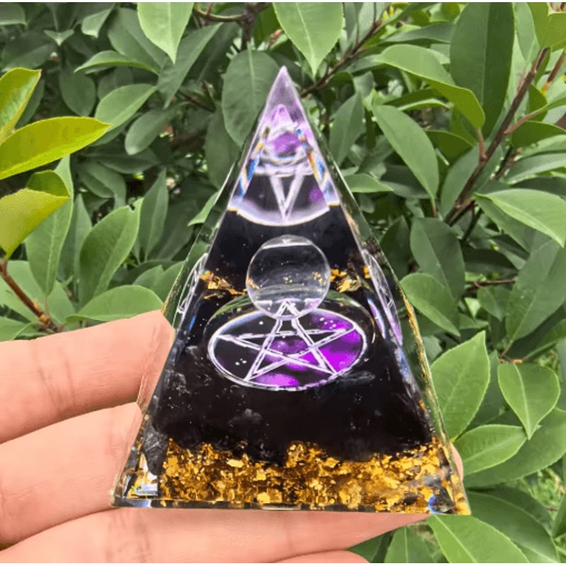 Lapis Lazuli Crystal Sphere Pyramid Set Luxury Blue Gemstone Home Decor 3