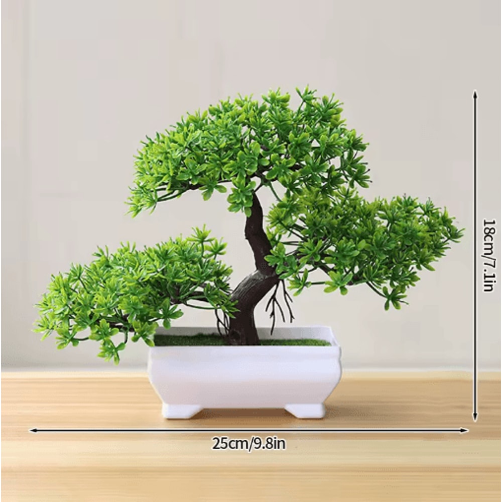 Artificial Bonsai Plant Mini Potted Tree For Desk Home Decor 1