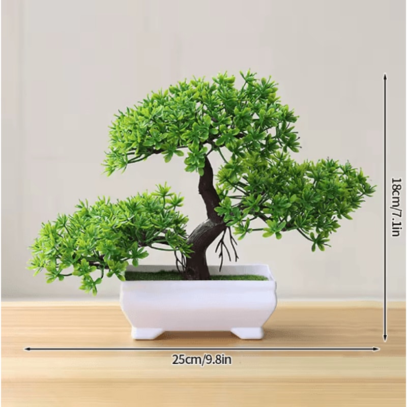 Artificial Bonsai Plant Mini Potted Tree For Desk Home Decor 1