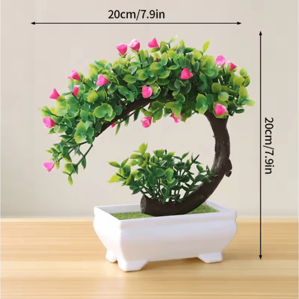 Artificial Bonsai Plant Mini Potted Tree For Desk Home Decor 12