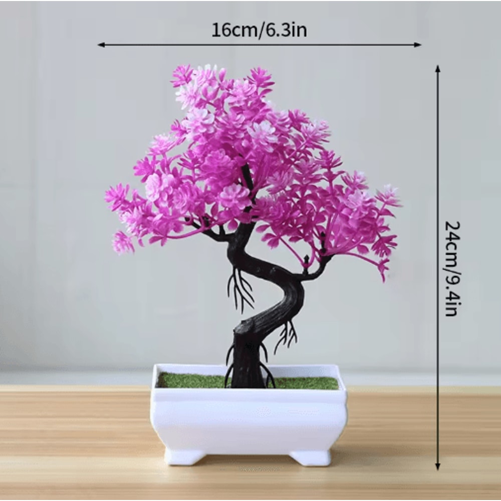 Artificial Bonsai Plant Mini Potted Tree For Desk Home Decor 13