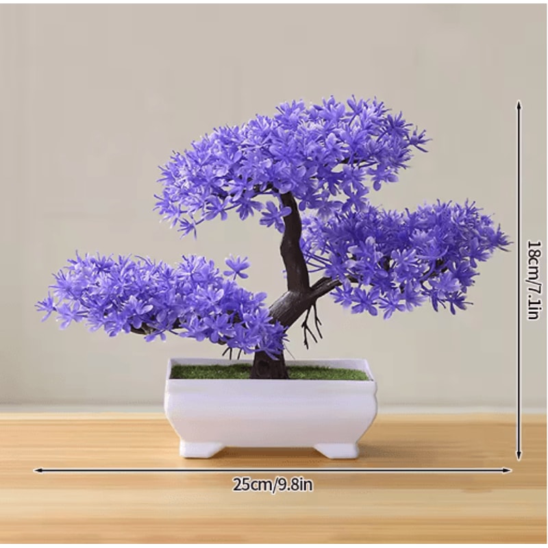 Artificial Bonsai Plant Mini Potted Tree For Desk Home Decor 15