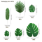 Tropical Palm Leaves Set Artificial Jungle Leaf Decorations For Party Home Styling 1