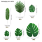 Tropical Palm Leaves Set Artificial Jungle Leaf Decorations For Party Home Styling 1