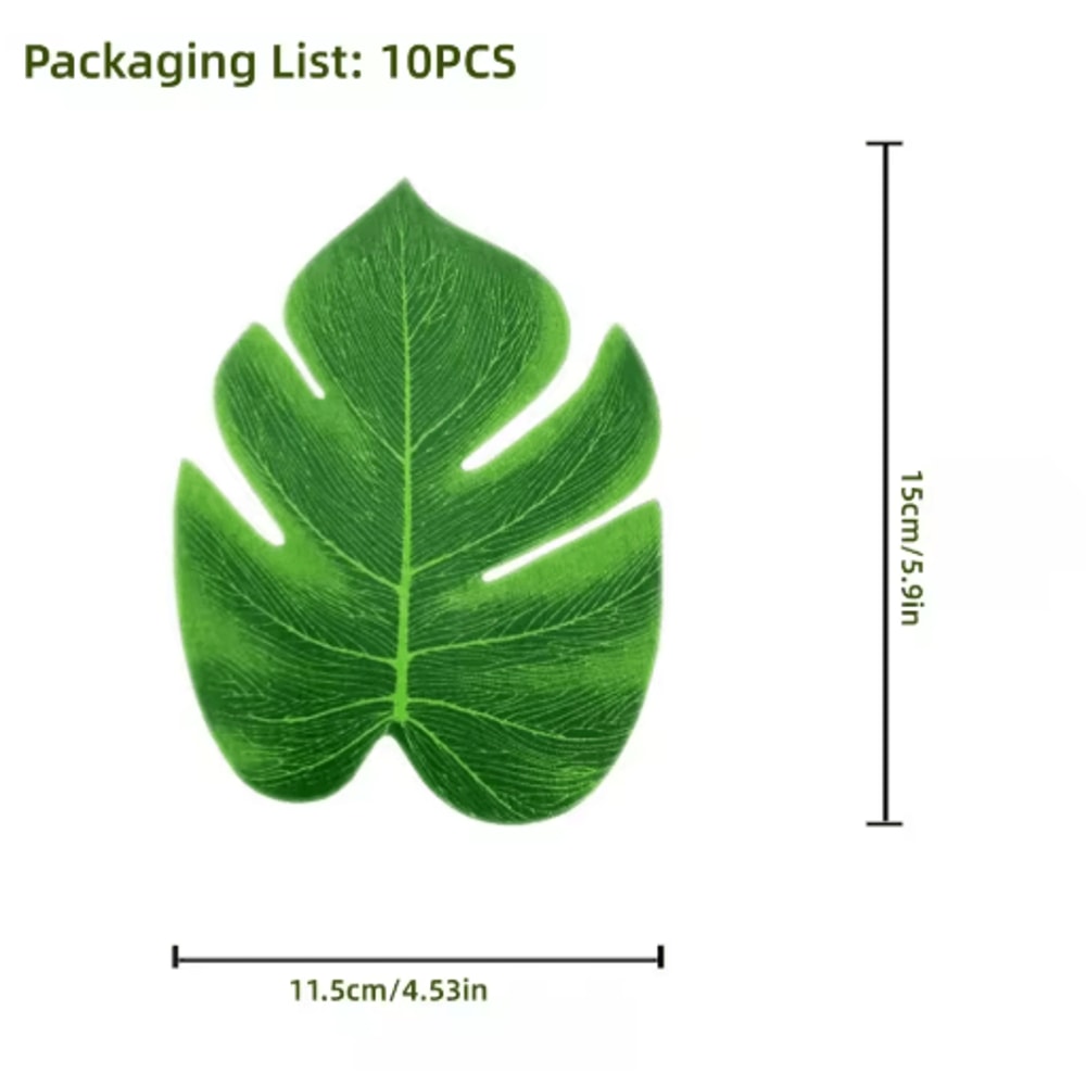 Tropical Palm Leaves Set Artificial Jungle Leaf Decorations For Party Home Styling 10