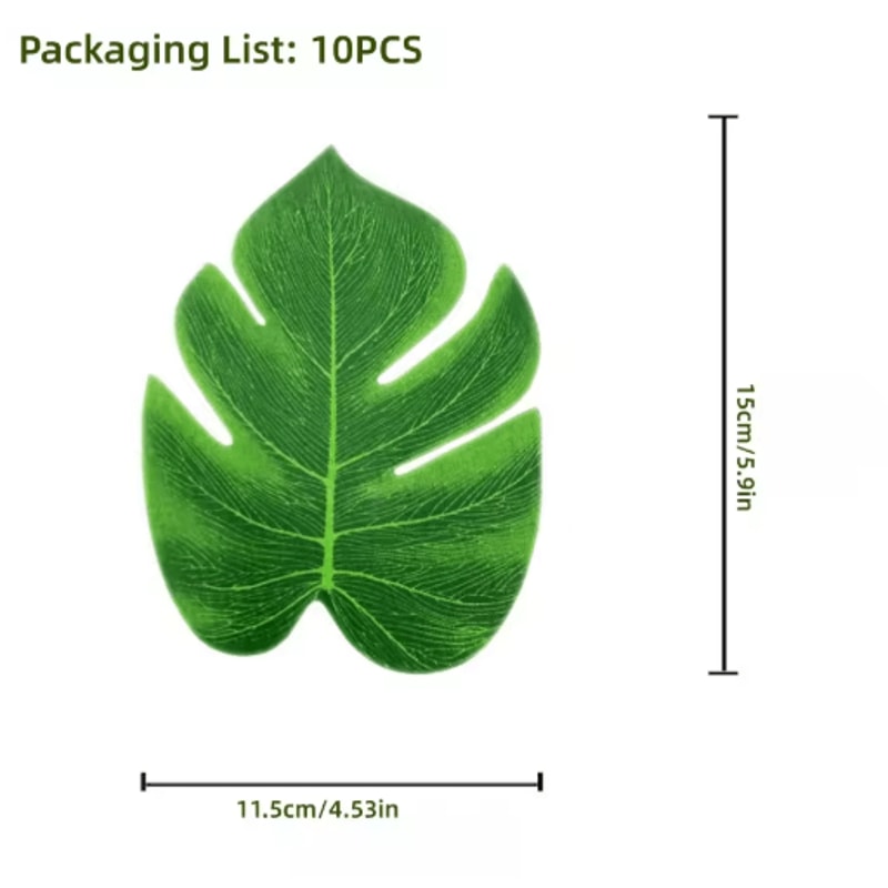 Tropical Palm Leaves Set Artificial Jungle Leaf Decorations For Party Home Styling 10