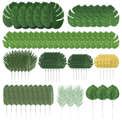 tropical palm leaves set artificial jungle leaf decorations for party & home styling