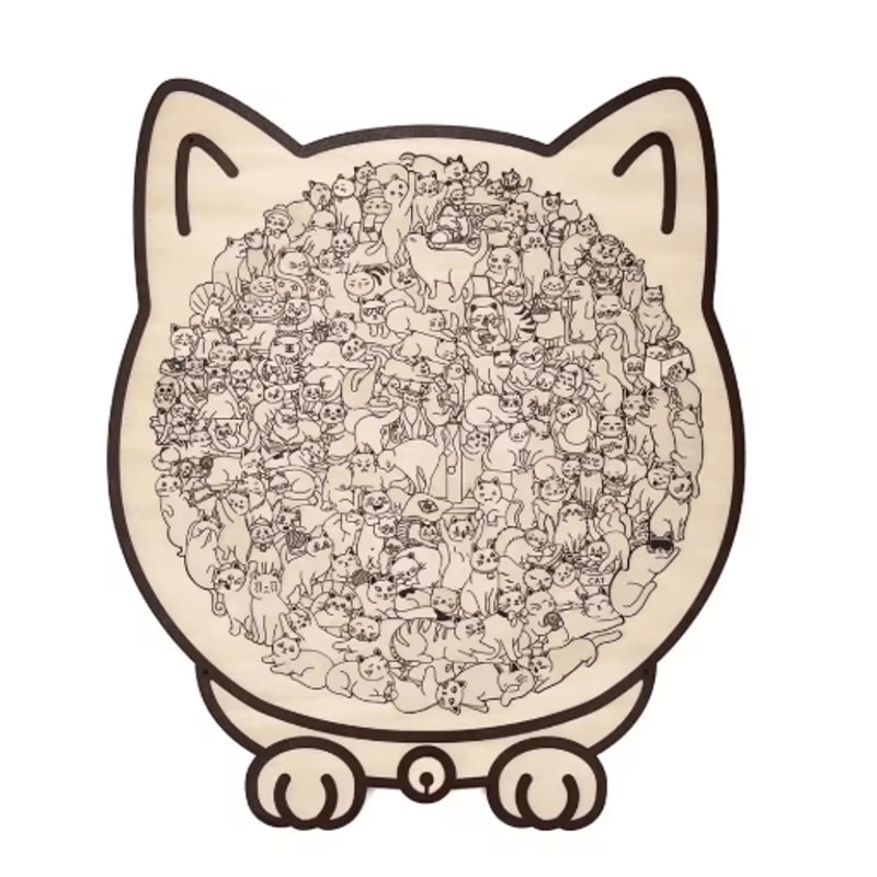 CatShaped Wooden Jigsaw Puzzle Unique Animal Puzzle For Cat Lovers Gifts 4