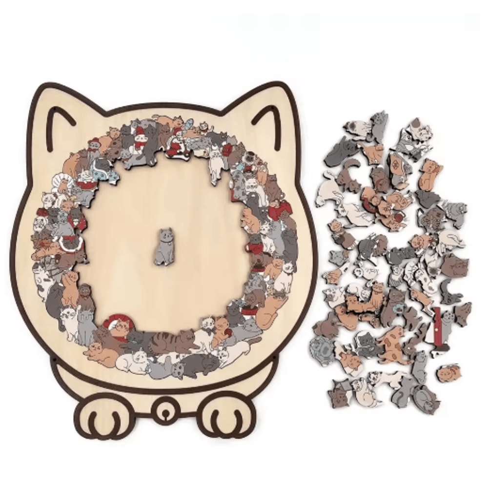 CatShaped Wooden Jigsaw Puzzle Unique Animal Puzzle For Cat Lovers Gifts 6