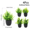 Mini Artificial Bonsai Plant Set Small Potted Greenery For Home Event Decor 8