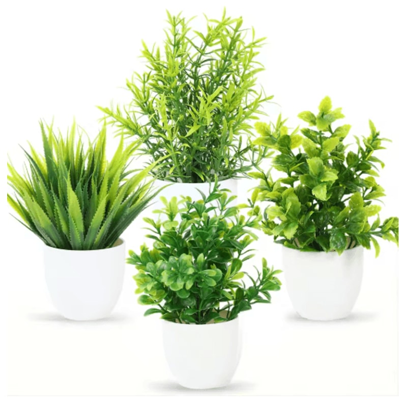 Mini Artificial Bonsai Plant Set Small Potted Greenery For Home Event Decor 12