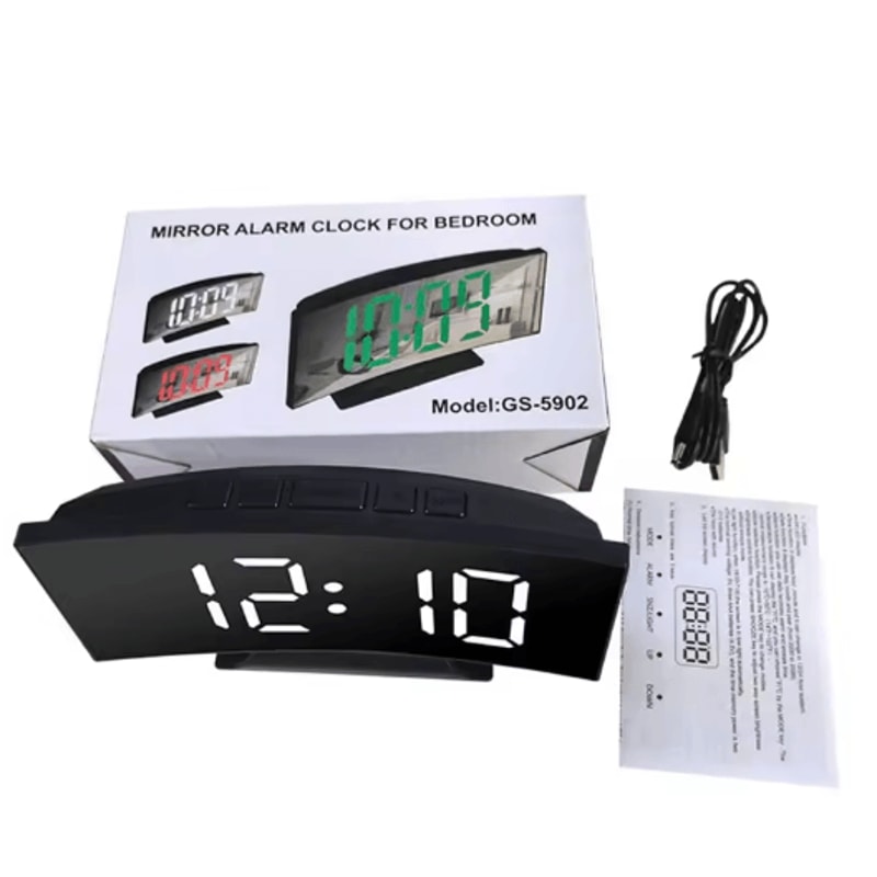 LED Digital Alarm Clock With Large Display Temperature Calendar Nightlight 1