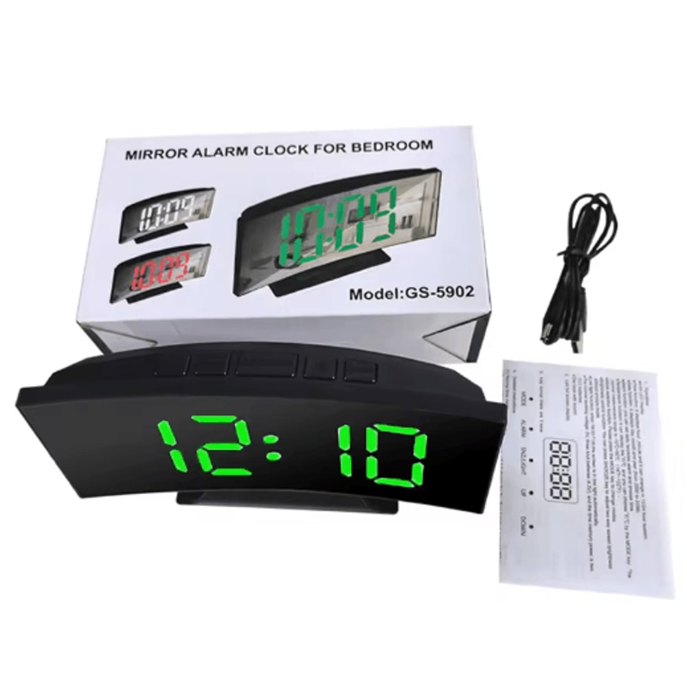 LED Digital Alarm Clock With Large Display Temperature Calendar Nightlight 2