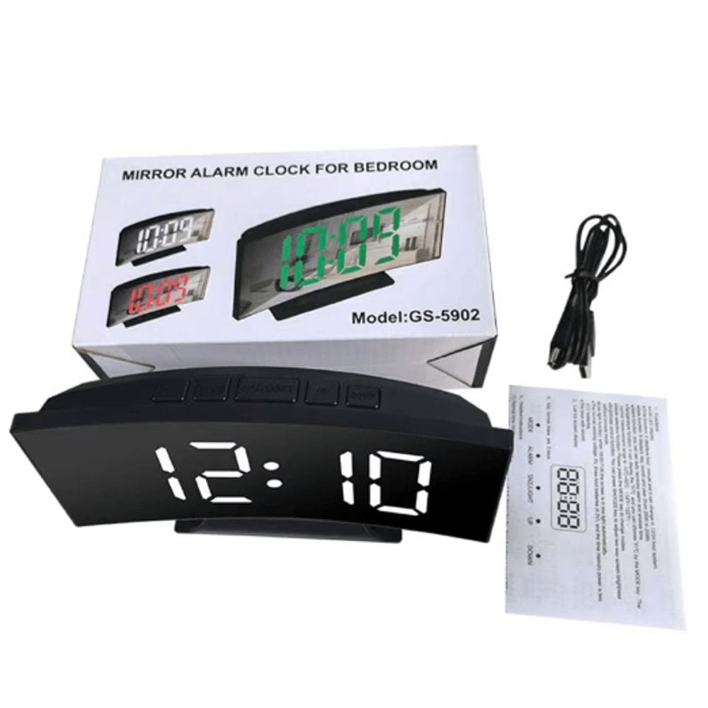 LED Digital Alarm Clock With Large Display Temperature Calendar Nightlight 6