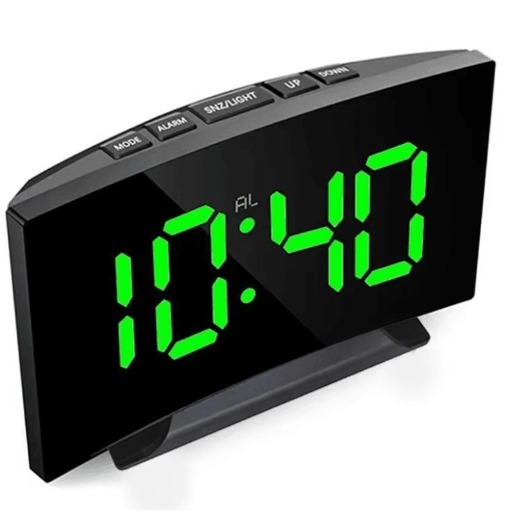LED Digital Alarm Clock With Large Display Temperature Calendar Nightlight 0