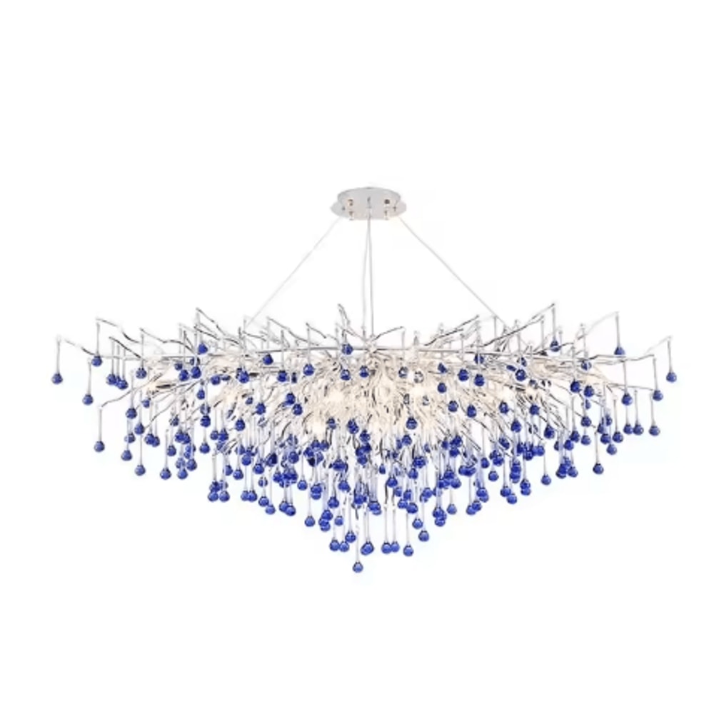 Luxury Branch Crystal Chandelier Modern Teardrop Hanging Lamp For Living Dining Spaces 10