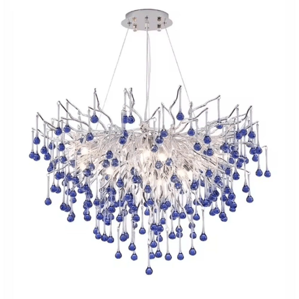 Luxury Branch Crystal Chandelier Modern Teardrop Hanging Lamp For Living Dining Spaces 17