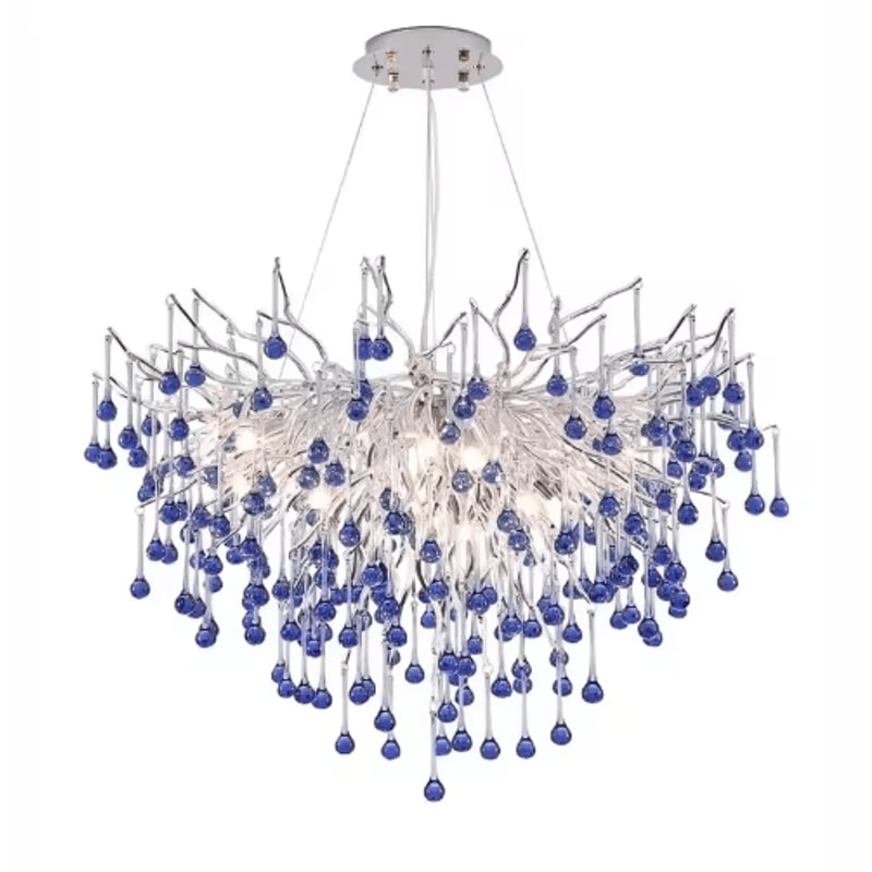 Luxury Branch Crystal Chandelier Modern Teardrop Hanging Lamp For Living Dining Spaces 17