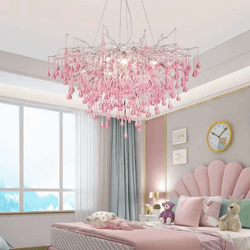 luxury branch crystal chandelier – modern teardrop hanging lamp for living & dining spaces