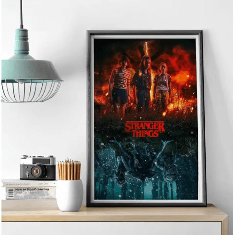 Stranger Things Canvas Poster Retro TV Series Wall Art For Home Cafe Decor 1