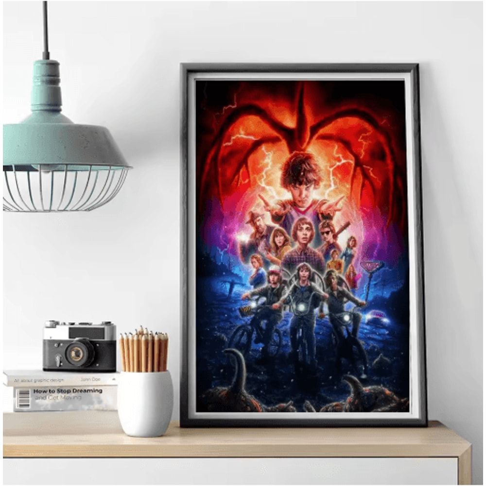 Stranger Things Canvas Poster Retro TV Series Wall Art For Home Cafe Decor 3