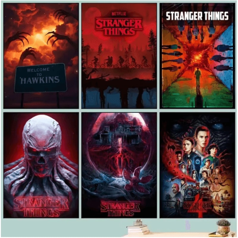 Stranger Things Canvas Poster Retro TV Series Wall Art For Home Cafe Decor 0