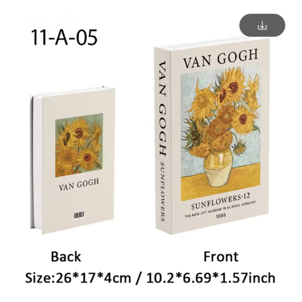 Van Gogh Monet Picasso Decorative Book Storage Box Luxury Hidden Storage Decor 10