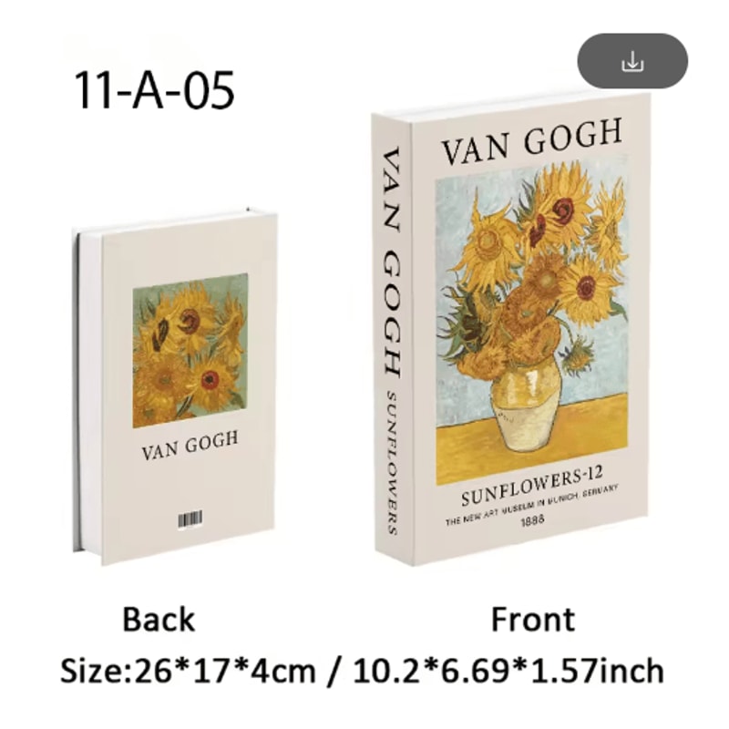 Van Gogh Monet Picasso Decorative Book Storage Box Luxury Hidden Storage Decor 10