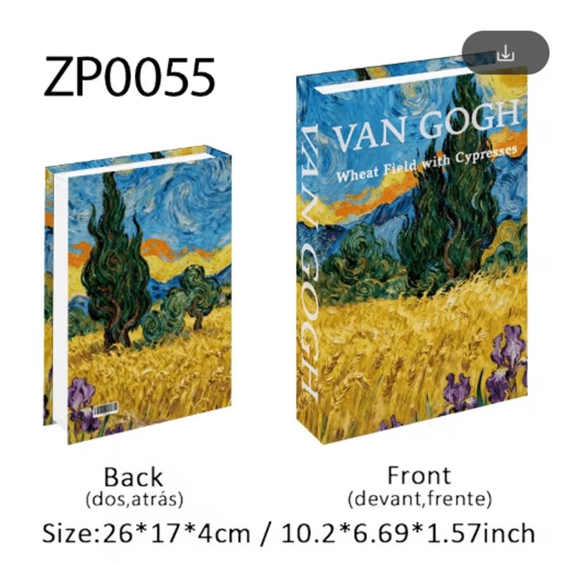 Van Gogh Monet Picasso Decorative Book Storage Box Luxury Hidden Storage Decor 11