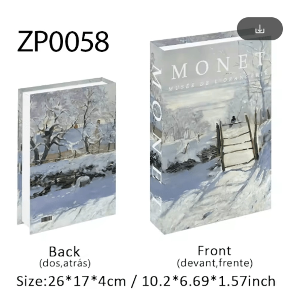 Van Gogh Monet Picasso Decorative Book Storage Box Luxury Hidden Storage Decor 12