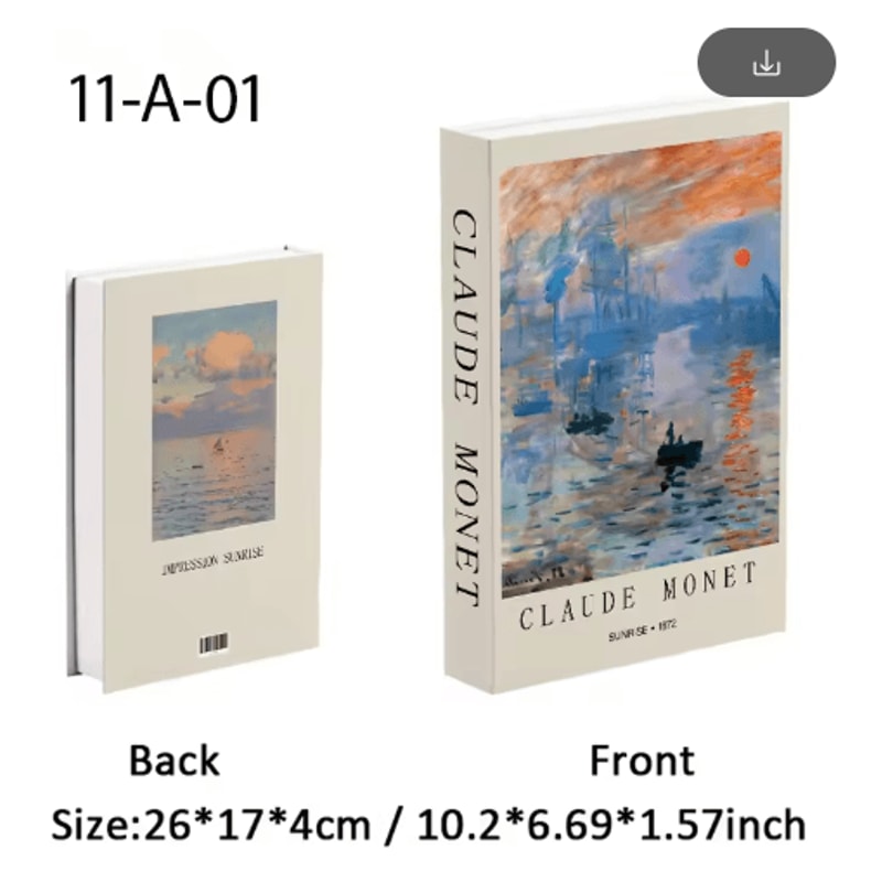 Van Gogh Monet Picasso Decorative Book Storage Box Luxury Hidden Storage Decor 13