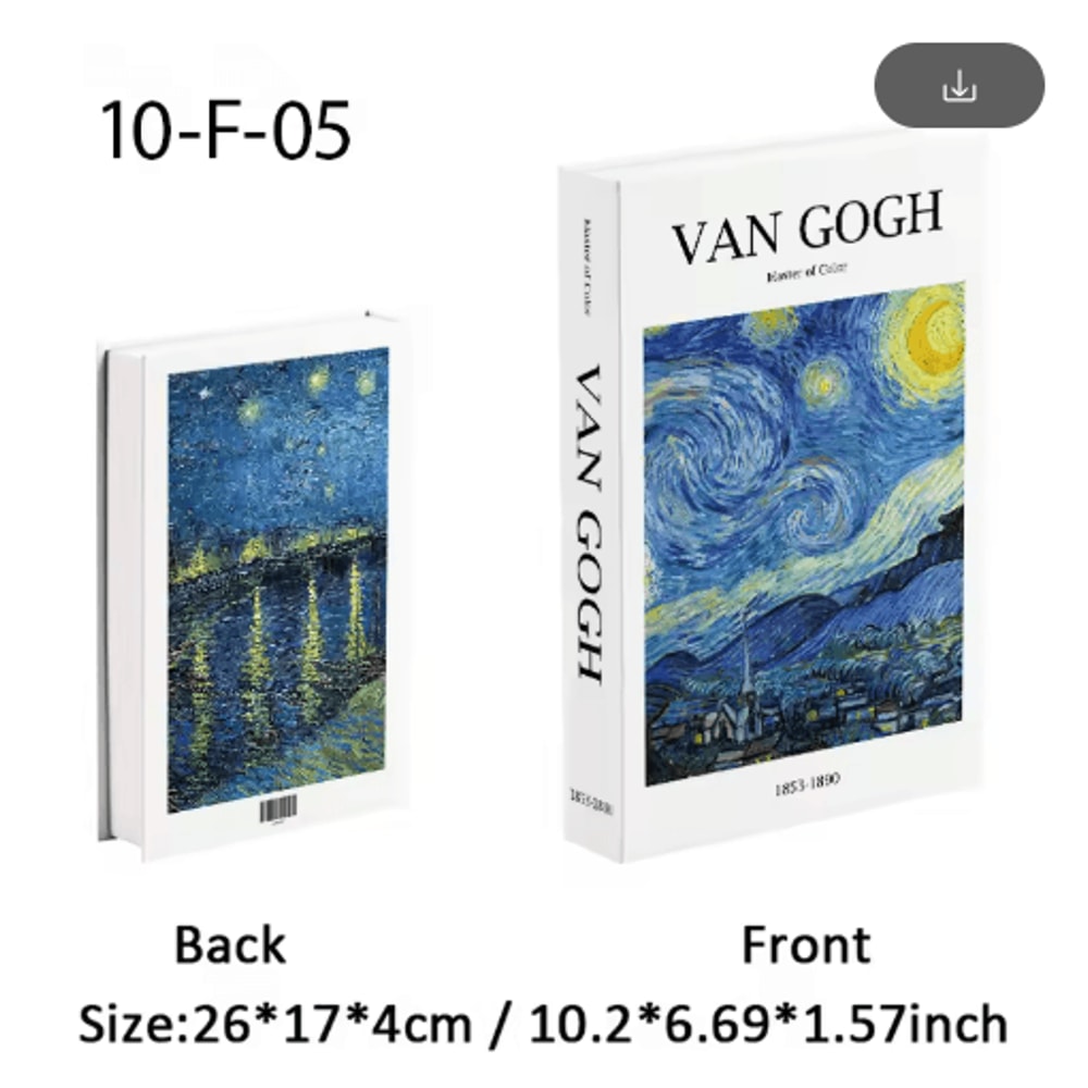 Van Gogh Monet Picasso Decorative Book Storage Box Luxury Hidden Storage Decor 14