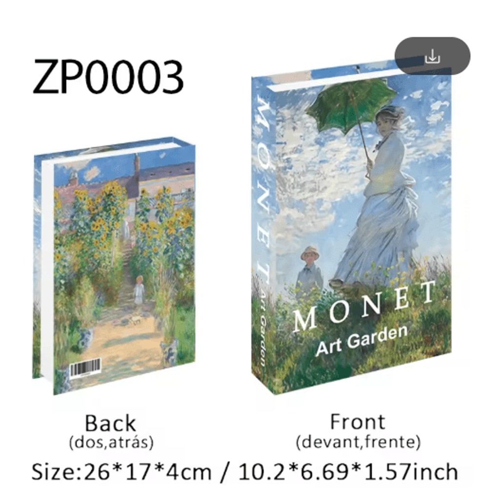 Van Gogh Monet Picasso Decorative Book Storage Box Luxury Hidden Storage Decor 15