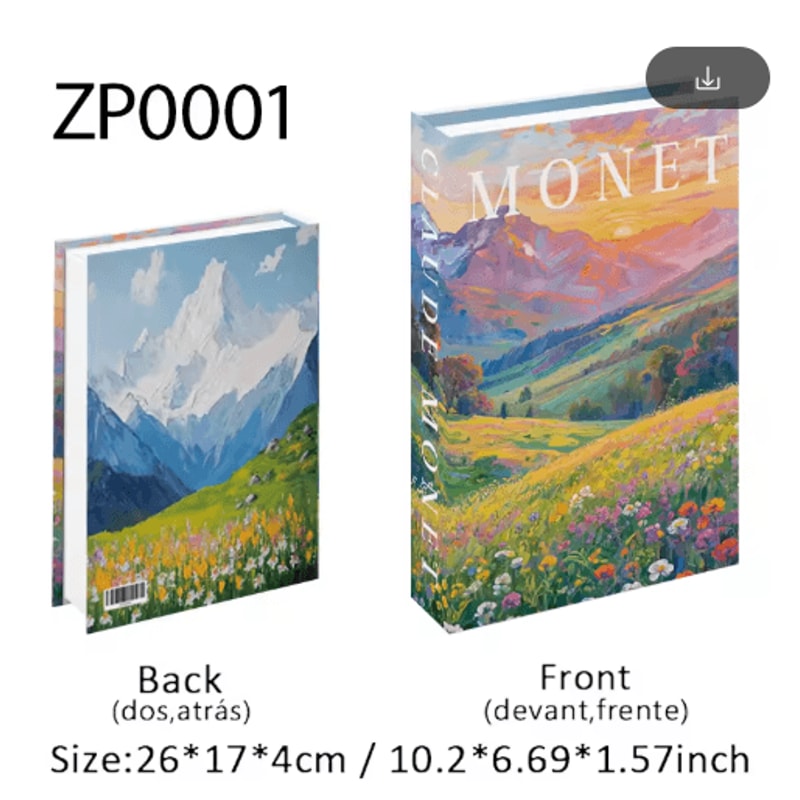 Van Gogh Monet Picasso Decorative Book Storage Box Luxury Hidden Storage Decor 16
