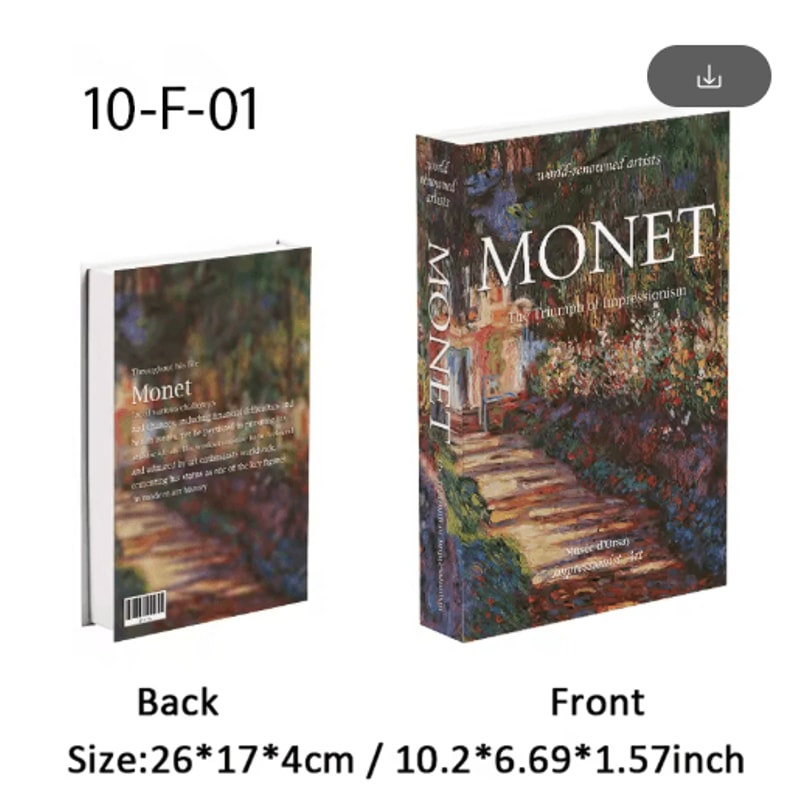 Van Gogh Monet Picasso Decorative Book Storage Box Luxury Hidden Storage Decor 17