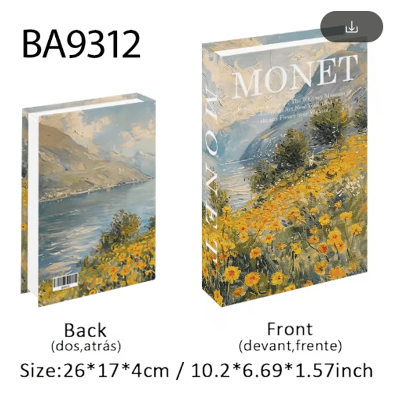 Van Gogh Monet Picasso Decorative Book Storage Box Luxury Hidden Storage Decor 20