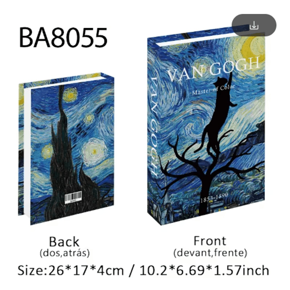 Van Gogh Monet Picasso Decorative Book Storage Box Luxury Hidden Storage Decor 5