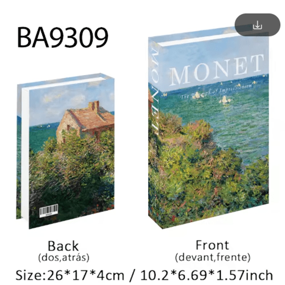 Van Gogh Monet Picasso Decorative Book Storage Box Luxury Hidden Storage Decor 23