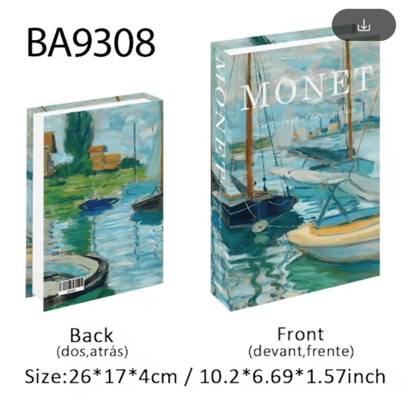 Van Gogh Monet Picasso Decorative Book Storage Box Luxury Hidden Storage Decor 24