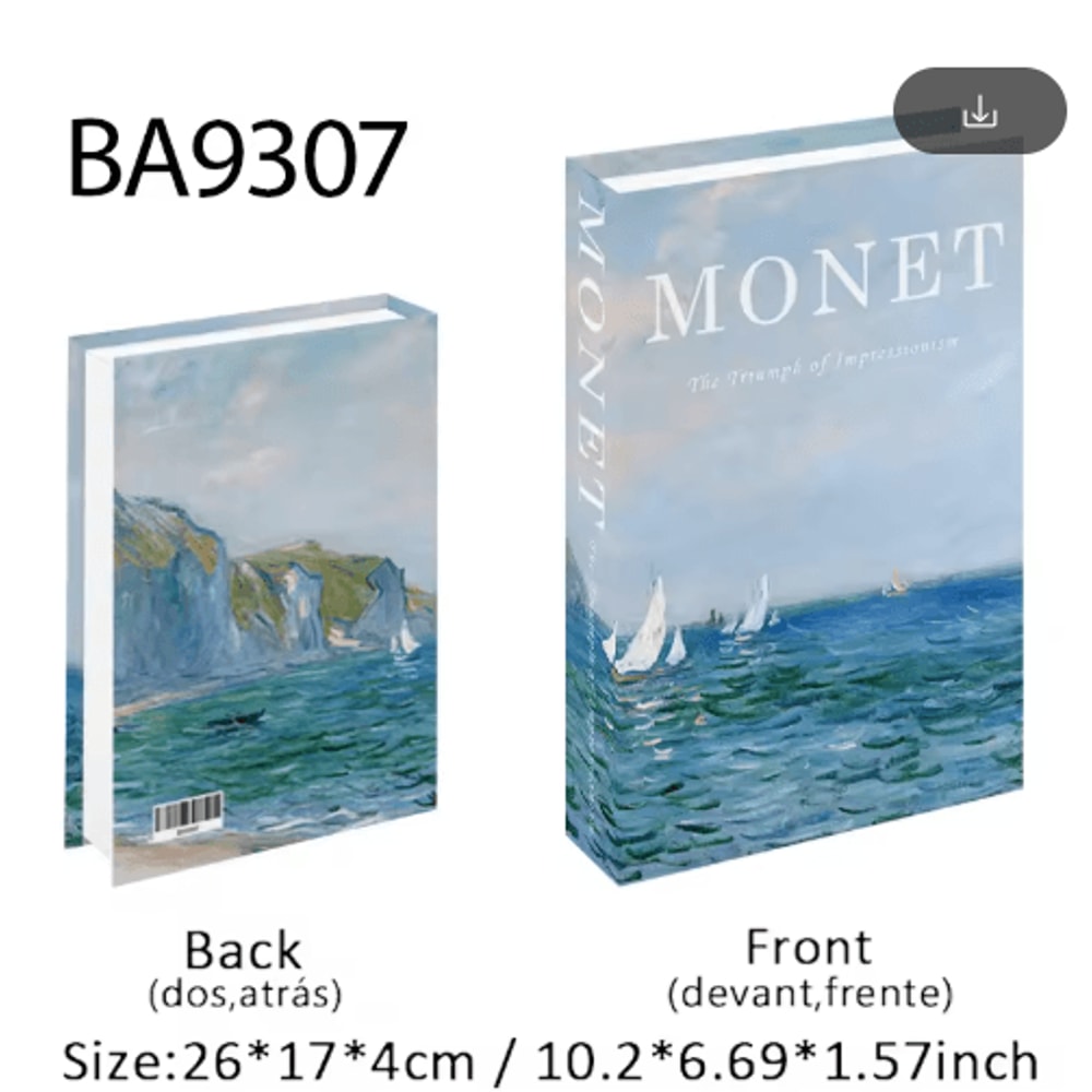 Van Gogh Monet Picasso Decorative Book Storage Box Luxury Hidden Storage Decor 25