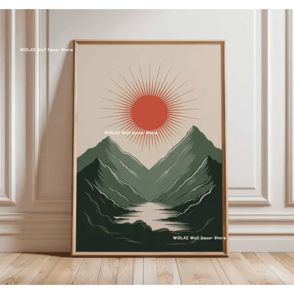 Japanese Koi Fish Zen Canvas Wall Art Forest Sun Abstract Peaceful Decor 3