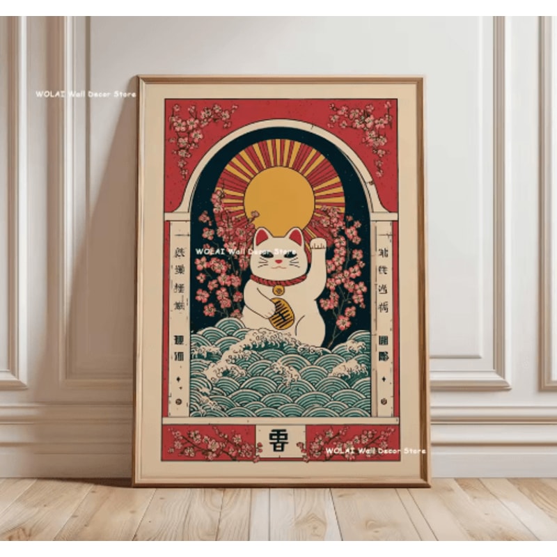 Japanese Koi Fish Zen Canvas Wall Art Forest Sun Abstract Peaceful Decor 11