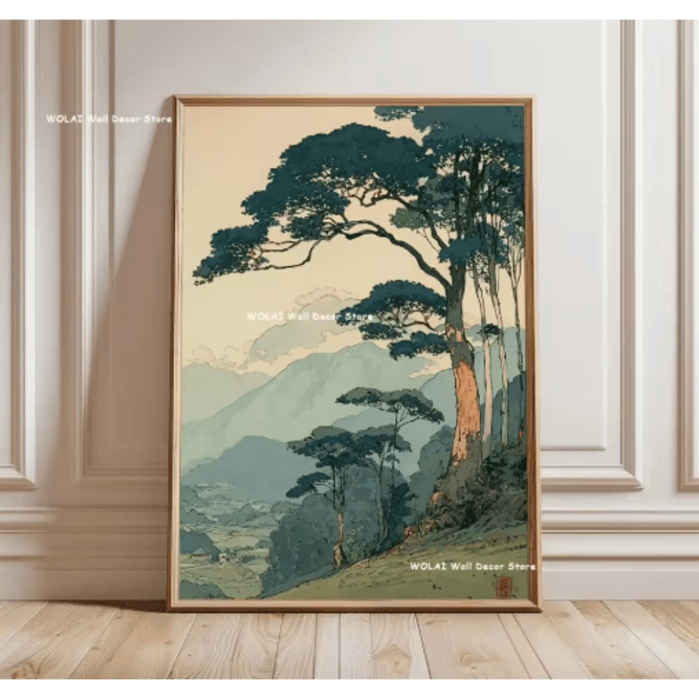 Japanese Koi Fish Zen Canvas Wall Art Forest Sun Abstract Peaceful Decor 26