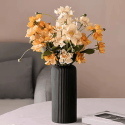 striped decorative flower vase modern ceramic-look small vase for home display