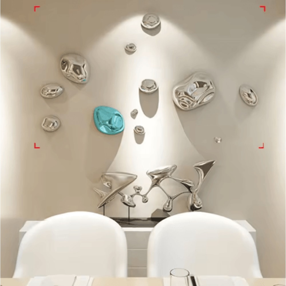 3D Simulation Stone Wall Pendant Modern Electroplated Wall Hanging Decor 8