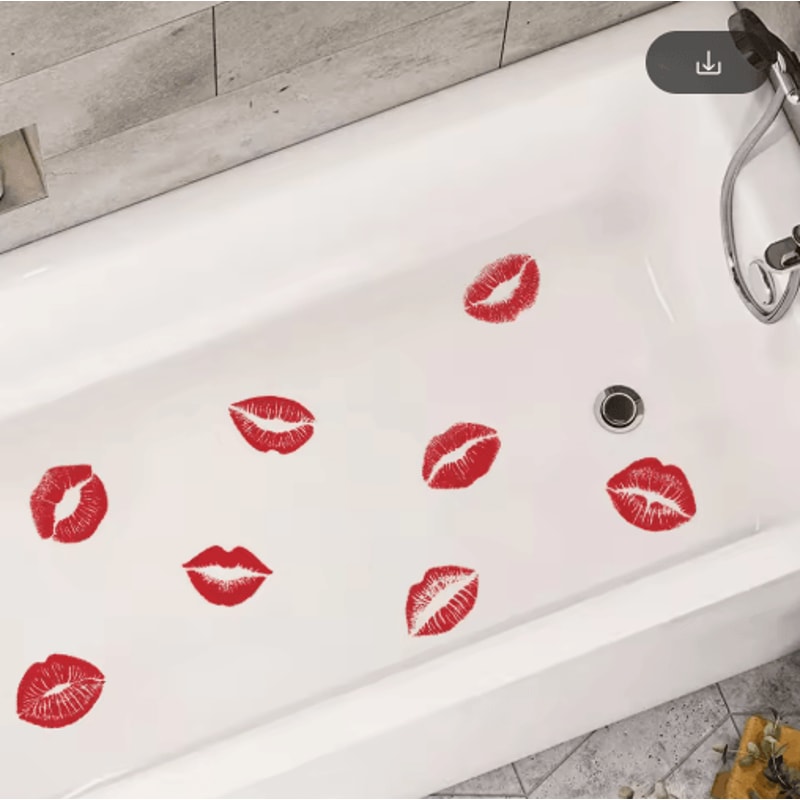 Red Lip Print Wall Sticker Bold SelfAdhesive Decor For Bedroom Bathroom 2